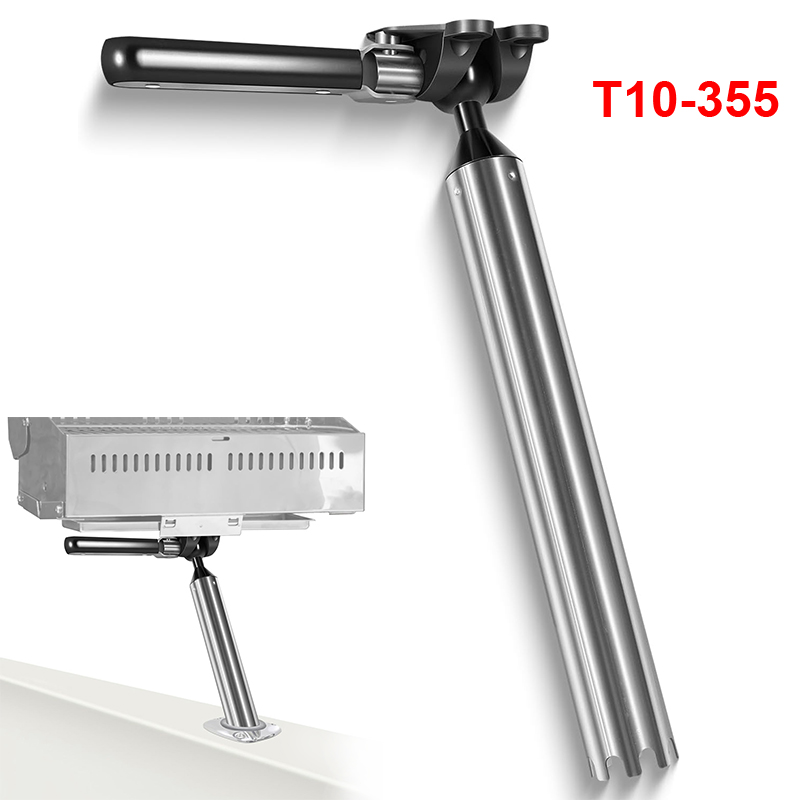 Rod Holder Fishing - 全角度調整可能な釣り竿ホルダーグリルマウント、マグマのすべての長方形グリル用、9インチ×12インチのグリルに適合、釣り船のバーベキュー用