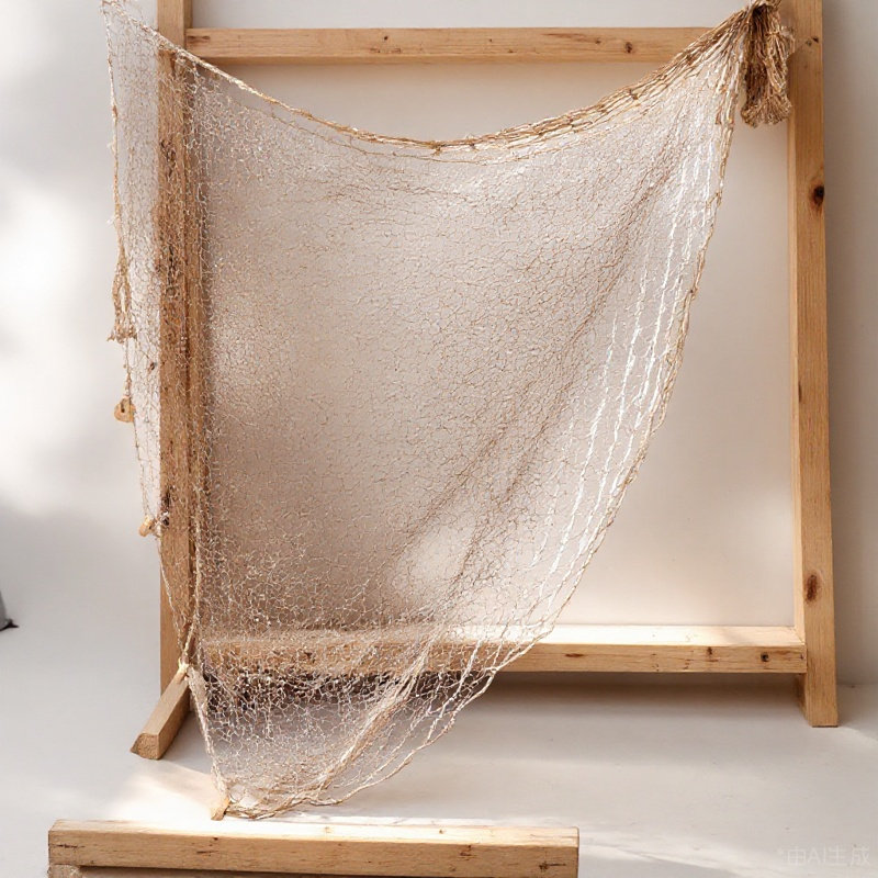 Fishing Net - 漁網の壁飾り 地中海風 200x100cm ライトブラウン 手織りの航海風タペストリー 壁装飾や写真撮影用