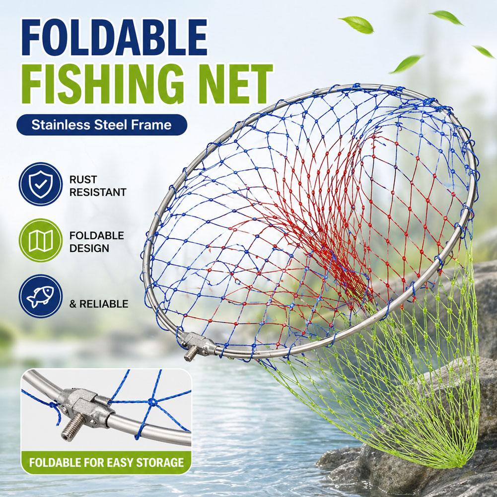 Fishing Net - 40 センチメートル 50 センチメートル釣りネット折りたたみ釣りブレイルランディングネット超軽量チタン合金深層捕獲ネットツールアクセサリー