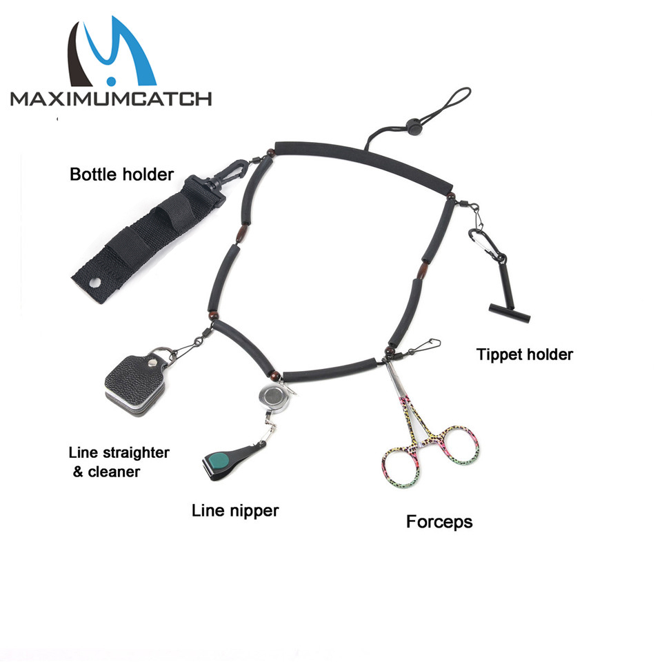 Fly Fishing Set - Maximumcatch 高品質ストラップジンガーとティペットホルダーラインニッパー鉗子ボトルホルダーフライフィッシン