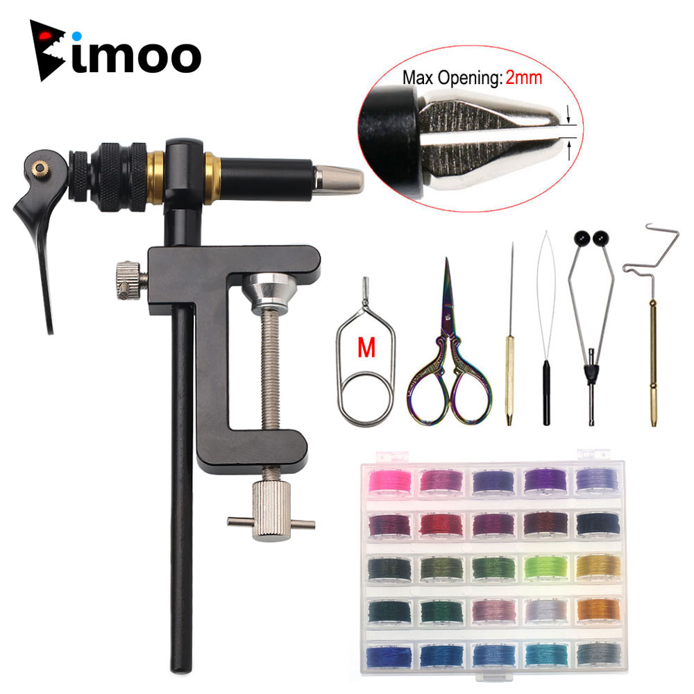 Fly Fishing Set - Bimoo-スチールフライヤー360 ° 回転Cプライヤー,硬化鋼,ジグ,ツールキット,300D,バンド