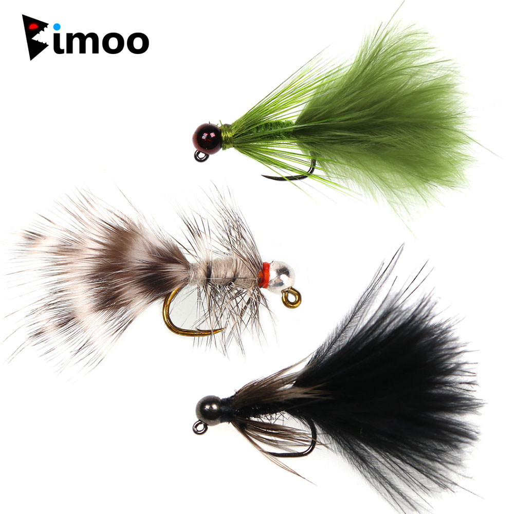 Fly Fishing Set - 4～6個 # 10 # 12個入り高速沈下タングステンバーブレスジグウーリーバガーストリーマーバーブドバガータンジグニンフフライトラウトバス釣り用ルアー
