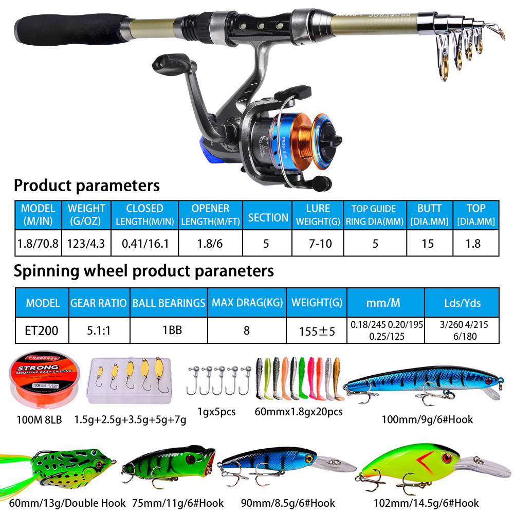 新しい海釣り竿、遠投竿、ソフトベイト、レイワ釣り針、釣り糸、 - Fly Fishing Set のレビューと価格