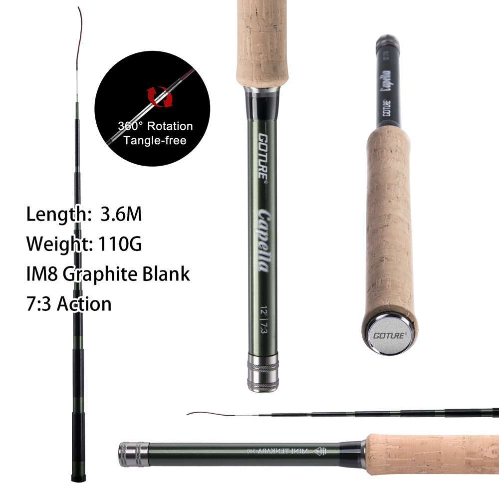 GOTENKara-超軽量釣り竿,3.6mコンボ,ライン付き - Fly Fishing Set のレビューと価格
