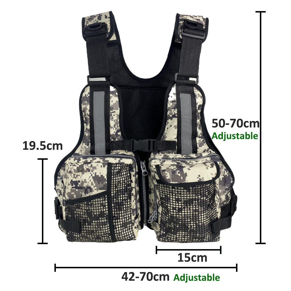 複数のポケット付きアウトドアフィッシングベスト、通気性と耐久 - Fishing Equipment のレビューと価格