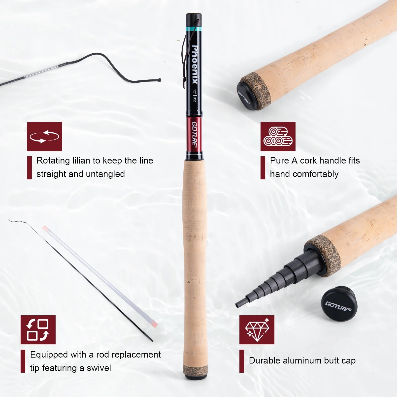 Goture 12FT 3.6M テンカラフライフィッシング - Fly Fishing Set のレビューと価格
