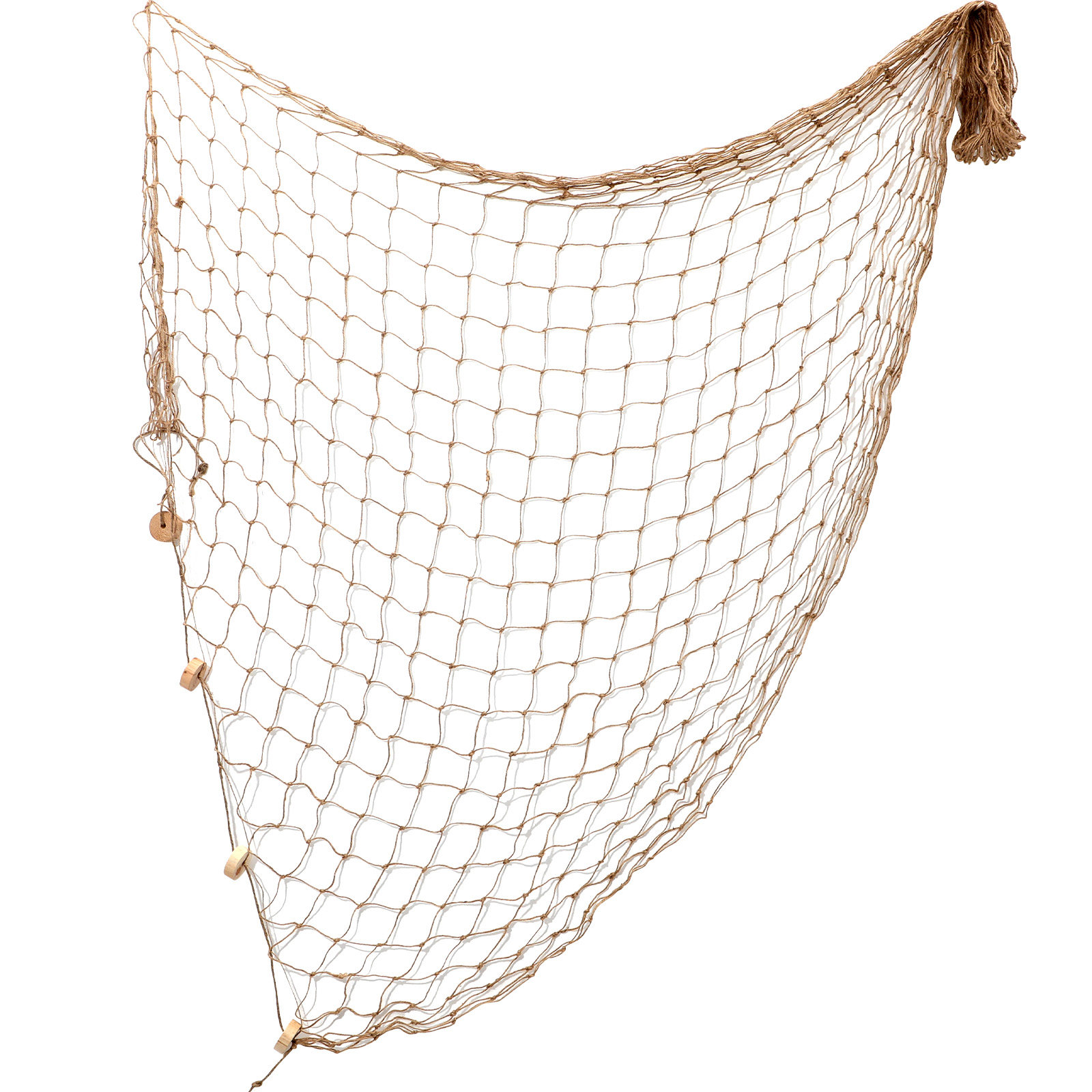 漁網の壁飾り 地中海風 200x100cm ライトブラウン  - Fishing Net のレビューと価格