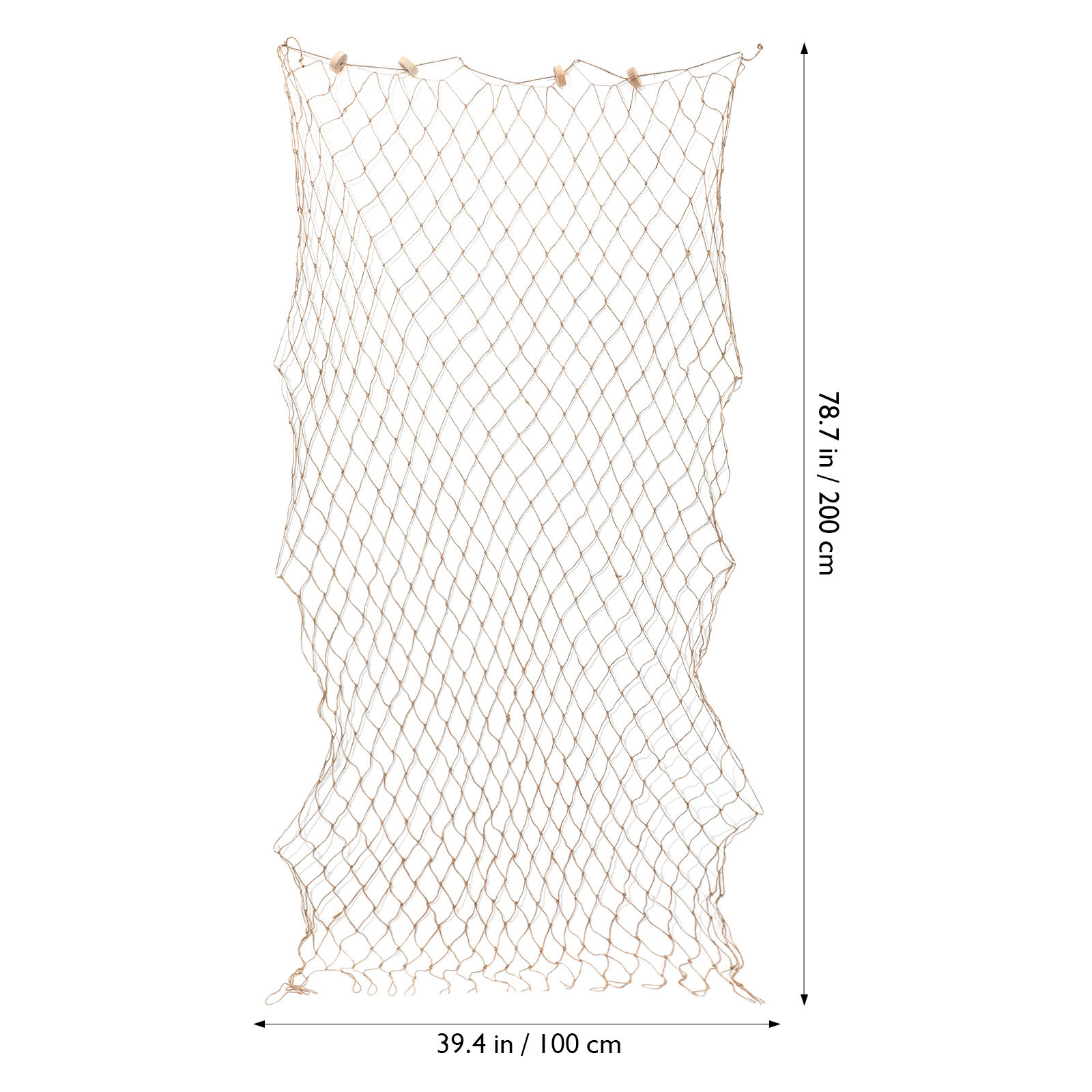 漁網の壁飾り 地中海風 200x100cm ライトブラウン  - Fishing Net のレビューと価格