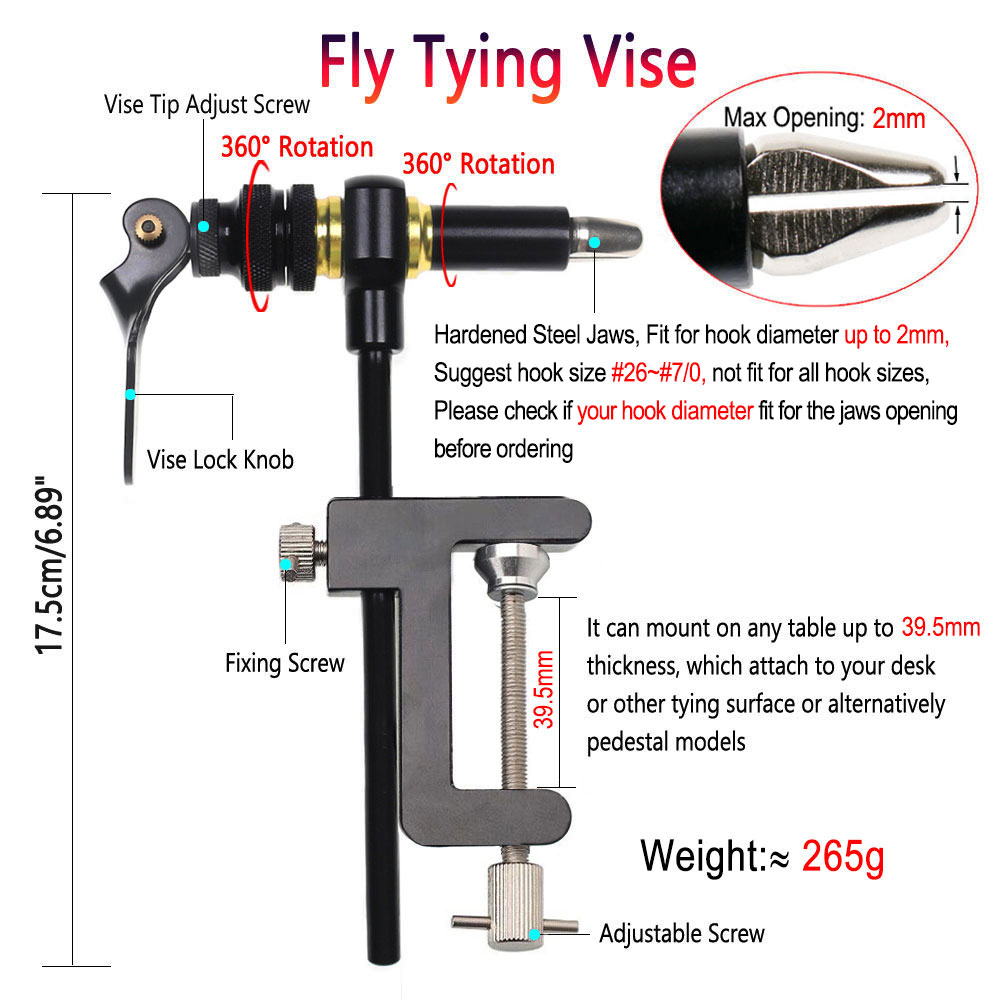 Bimoo-スチールフライヤー360 ° 回転Cプライヤー, - Fly Fishing Set のレビューと価格