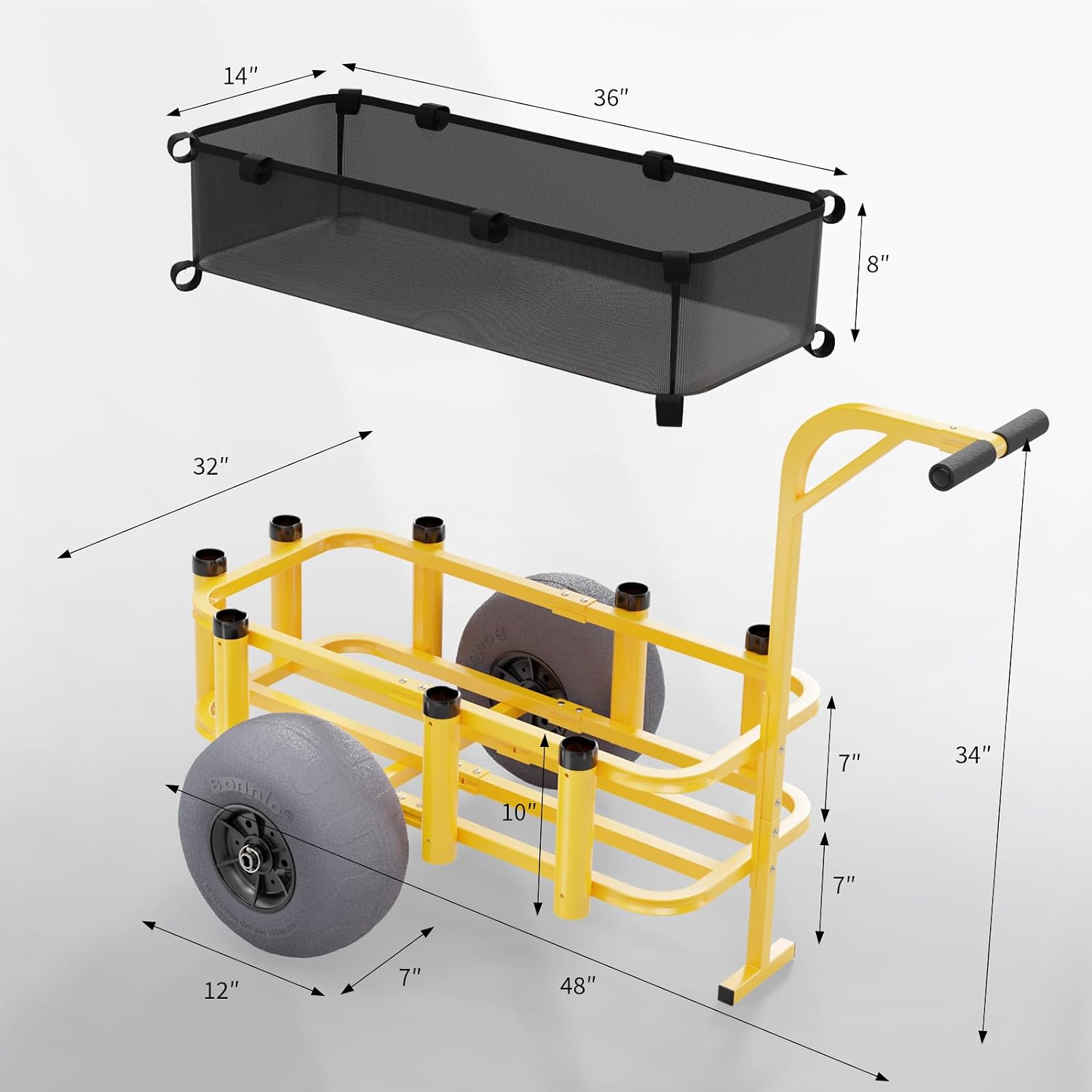 大型ホイール付きローリングフィッシングカート、砂浜用アウトド - Rod Holder Fishing のレビューと価格